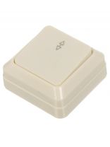 Выключатель открытой установки, одноклавишный, без заземления, 10 А, ABS пластик, IP20, слоновая кость, UNIVersal, Олимп, Б-О0025