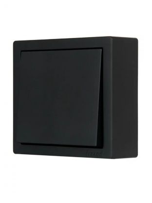 Выключатель открытой установки, одноклавишный, без заземления, 10 А, 220 В, пластик, IP20, черный, Lezard, Leto, 752-4200-100