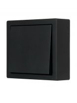 Выключатель открытой установки, одноклавишный, без заземления, 10 А, 220 В, пластик, IP20, черный, Lezard, Leto, 752-4200-100