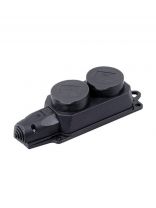 Розетка открытой установки, 2 гнезда, без заземления, 16 А, 230 В, каучук, IP44, 2Р+РЕ, с защитной крышкой, Smartbuy, SBE-16-2-00-R