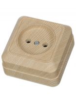 Розетка открытой установки, 1 гнездо, без заземления, 10 А, IP20, сосна, TDM Electric, Ладога, SQ1801-0049