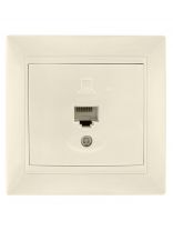 Розетка компьютерная скрытой установки, без заземления, кремовая, Ledard, RJ46, 6078685