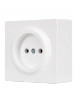 Розетка открытой установки, 1 гнездо, без заземления, 16 А, 220 В, пластик, IP20, белая, ПБТ, Lezard, Leto, 752-0200-121B