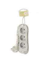 Удлинитель бытовой 3 гнезда, 1.5 м, ПВС, 3х0.75 мм2, с заземлением, 10 А, пластик, белый, ФАZА, FEG-03-150, 5052833