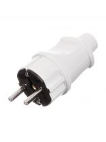 Вилка прямая, с заземлением, 16 А, 250 В, белая, TDM Electric, SQ1806-0003