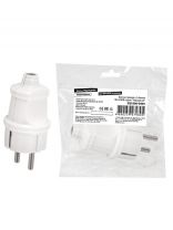 Вилка прямая, с заземлением, 16 А, 250 В, белая, TDM Electric, Народная, SQ1806-0403