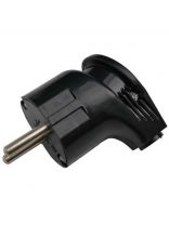 Вилка угловая, с заземлением, 16 А, IP20, 250 В, разборная, круглая, черная, General Lighting Systems, GRV-P-16-С-G-W-IP20, 470511