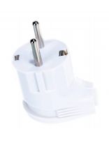 Вилка угловая, с заземлением, 16 А, IP20, 250 В, еврослот, белая, UNIVersal, A105