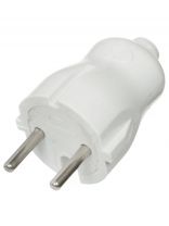 Вилка без заземления, 6 А, 250 В, белая, TDM Electric, Народная, SQ1806-0401