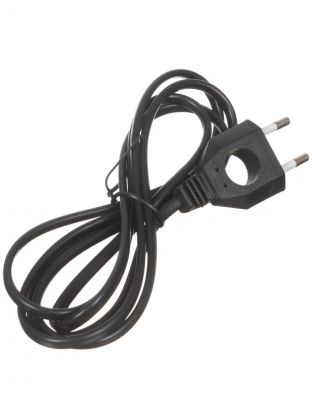 Шнур с плоской вилкой с вырезом, ШВВП 2х0,75мм2, 1.7 м, черный, TDM Electric, ШУ04, SQ1305-0032