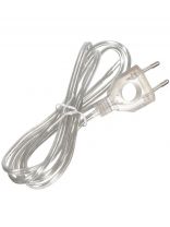 Шнур с плоской вилкой ШВВП 2х0.75 мм2, 1.7 м, с вырезом, прозрачный, TDM Electric, ШУ04, SQ1305-0034