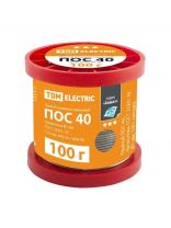 Припой POS40, проволка, TDM Electric, Алмаз, 100 г, диаметр 1 мм, катушка, ГОСТ 21931-76, SQ1025-0320/