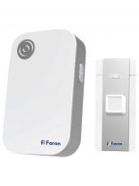 Звонок дверной беспроводной, на батарейках, 36 мелодий, кнопка IP 20, 3х1.5В, ААА, белый, серый, Feron, Е372, 23685