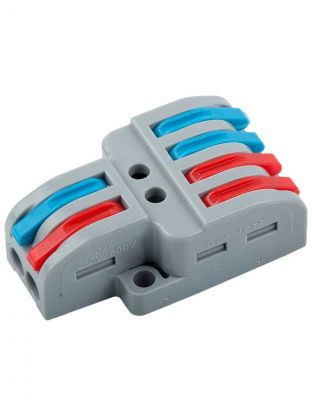 Клемма монтажная, рычажная, двусторонняя, разветвительная 2х4 проводов, General Lighting Systems, 800495