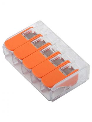 Клемма монтажная, рычажная, 5-проводная, прозрачная компактная, General Lighting Systems, 800494