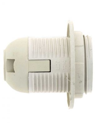 Патрон E27, подвесной, General Lighting Systems, термопластик, с кольцом, белый, 474013