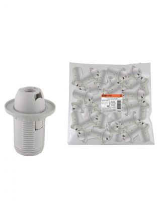 Патрон E14, TDM Electric, пластик, термостойкий, с кольцом, белый, SQ0335-0033