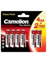 Батарейка Camelion, АА (LR6, 15A), Plus Alkaline, щелочная, 1.5 В, блистер, 4+2 шт, 15308
