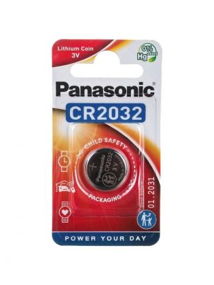 Батарейка Panasonic, CR2032, Power Cells, литиевая, 3 В, блистер, 2765