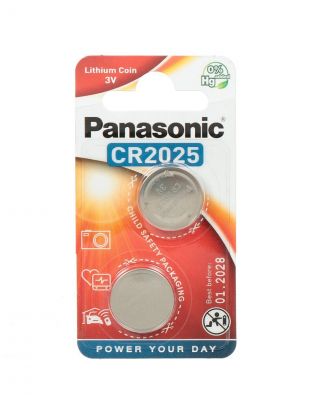 Батарейка Panasonic, CR2025, Power Cells, литиевая, 3 В, блистер, 2 шт, УТ-00000237