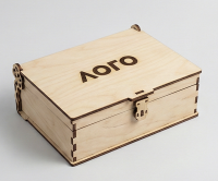 Коробка с откидной крышкой на петлях + логотип