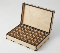 Шкатулка для монет (48 ячеек) с крышкой