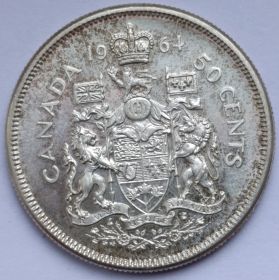 Королева Елизавета II 50 центов Канада 1964