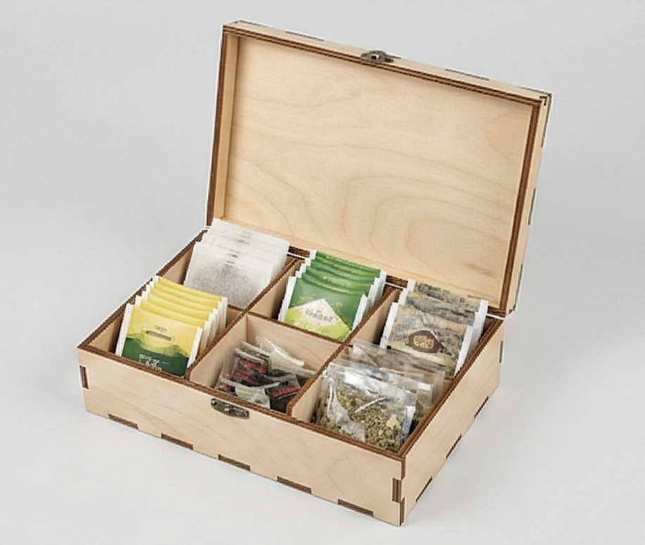 Шкатулка для чая/трав (с секциями)