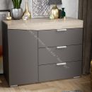 Комод тип 1 Дуб Сонома, Графит серый