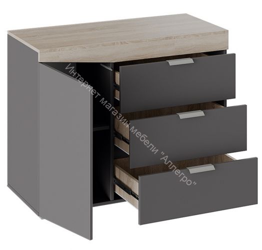 Комод тип 1 Дуб Сонома, Графит серый