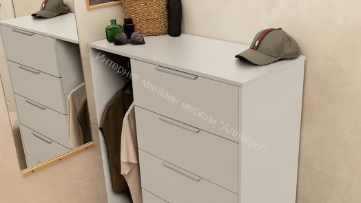 Комод комбинированный «Нуар» тип 1  Белый ясень