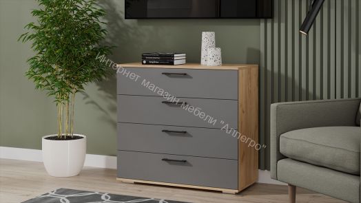 Комод «Нео» - 502.000.000 Дуб Крафт золотой, Серый графит