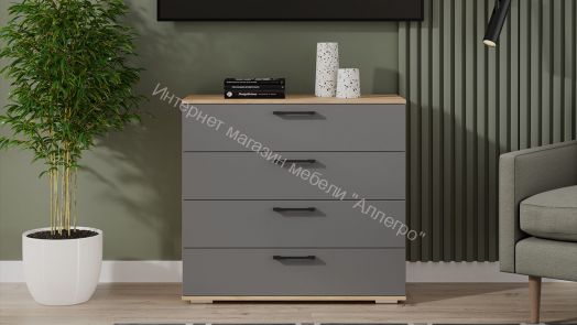 Комод «Нео» - 502.000.000 Дуб Крафт золотой, Серый графит