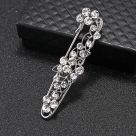 фото Брошь булавка Хрустальная фантазия 80 мм цвет серебро/ прозрачный  XZ820