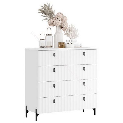 Комод «Тиффани» - 407.003.000 Белый Жемчуг, Белый софт