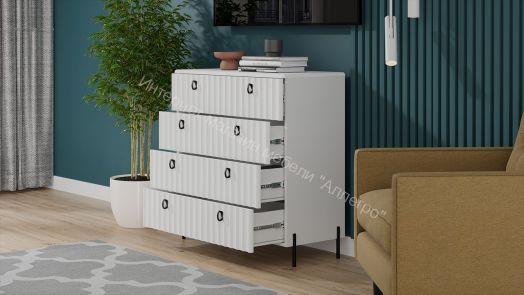 Комод «Тиффани» - 407.003.000 Белый Жемчуг, Белый софт