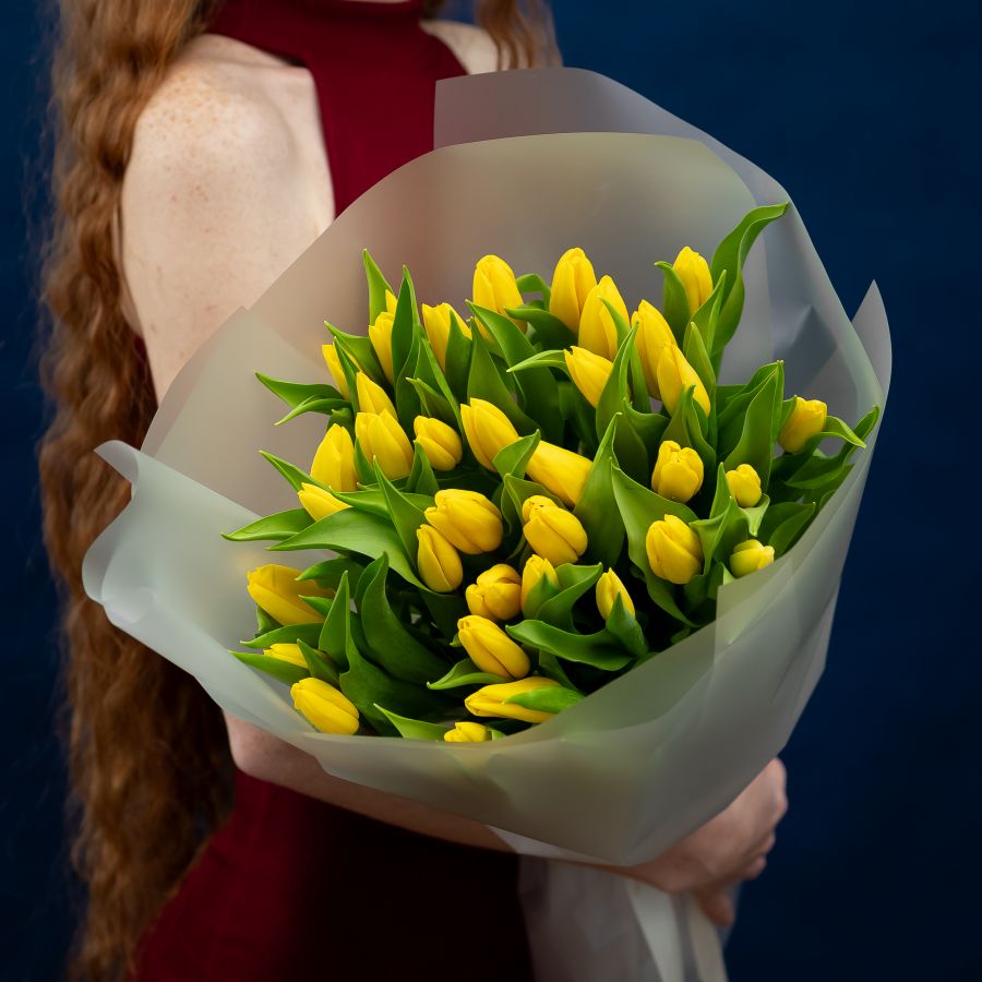 Тюльпаны желтые 35шт