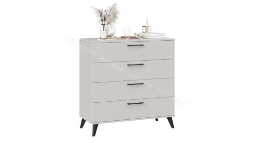 Комод «Нео» с опорами Черный матовый, Кашемир