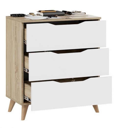 Комод тип 3 с опорами Бук матовый, Дуб Сонома, Белый ясень