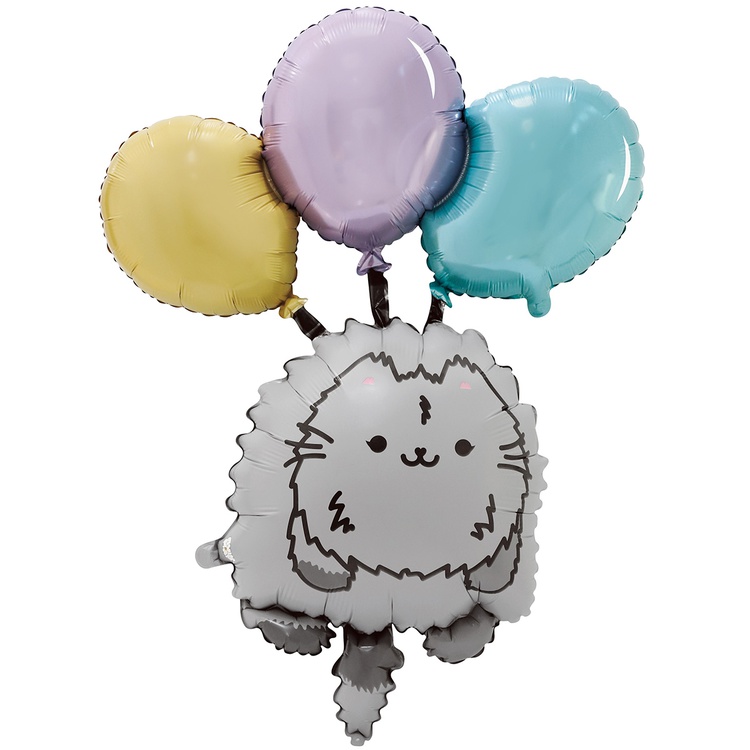 ПушМяу 3 фигурный шар фольгированный с гелием
