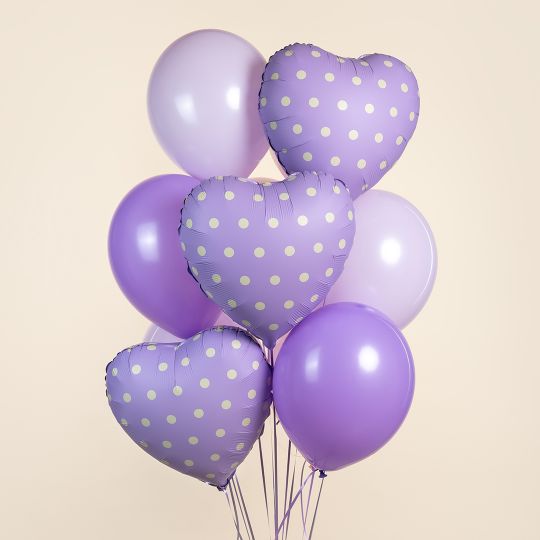 Фонтан с 3 сердечками из шаров с гелием