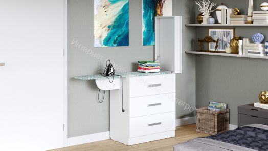 Комод со встроенной гладильной доской Белый Ясень