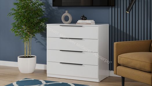 Комод «Тесса» - 201.002.000 Белый Жемчуг, Белый глянец