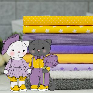 Набор КОМБО Мартовские котики  (желто-фиолетовый)