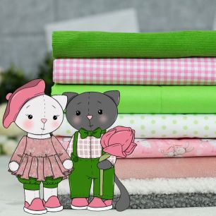 Набор КОМБО Мартовские котики  (розово-зеленый)