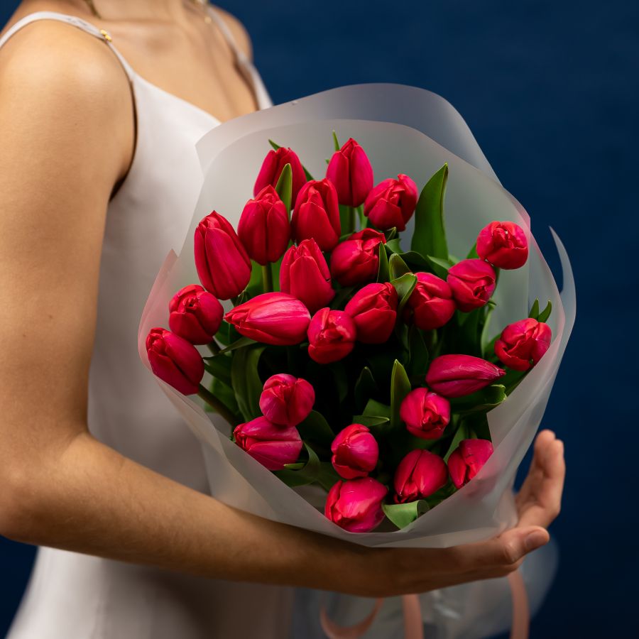 Тюльпаны розовые 25шт