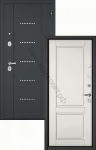 Входная дверь TRUST MASS MP 3К Классика НЕСТАНДАРТ 2100х1050мм , Черный муар / Белый софт