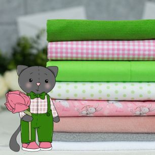 Набор Мартовский котик  (розово-зеленый)