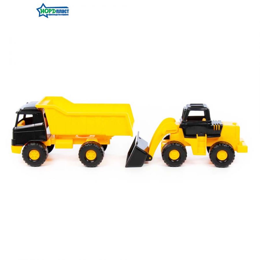 Набор транспортный: строительная техника «Медвежонок» (трактор + грузовик)