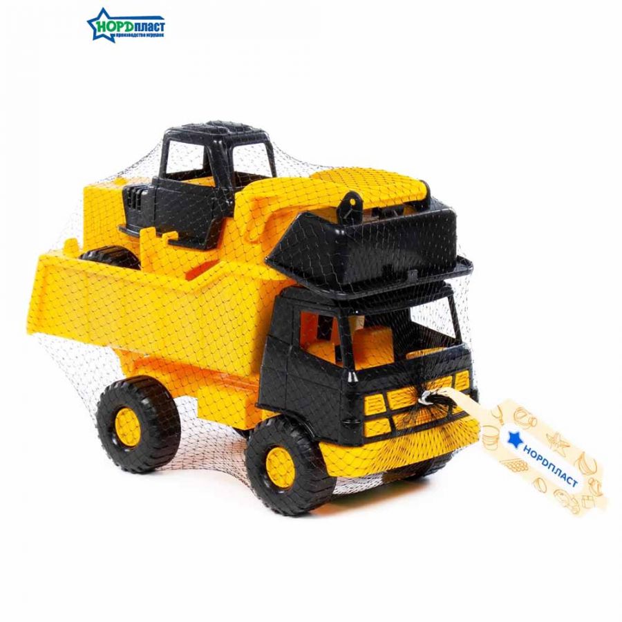 Набор транспортный: строительная техника «Медвежонок» (трактор + грузовик)